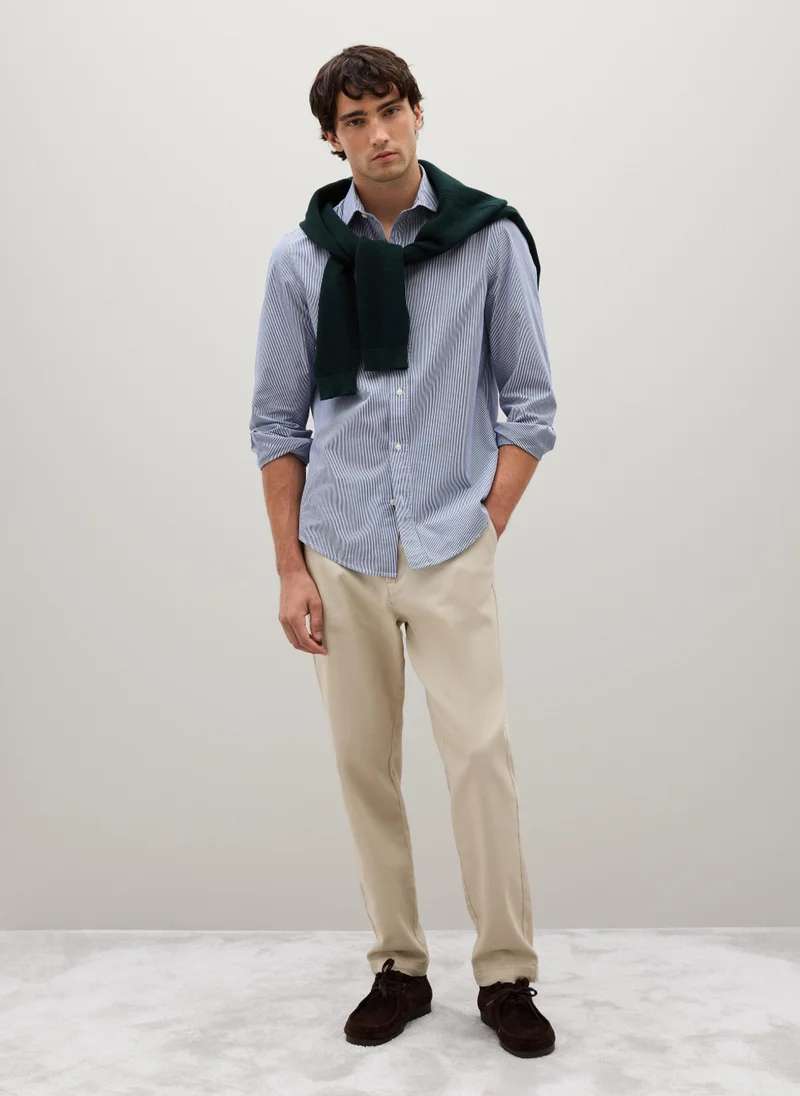 Ovs OVS Regular Fit Blue Pure Cotton Shirt